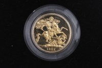 Lot 529 - GOLD PROOF SOVEREIGN DATED 1982 in capsule, in...