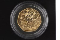 Lot 555 - THE BRITISH D-DAY 50P GOLD PROOF COIN in...