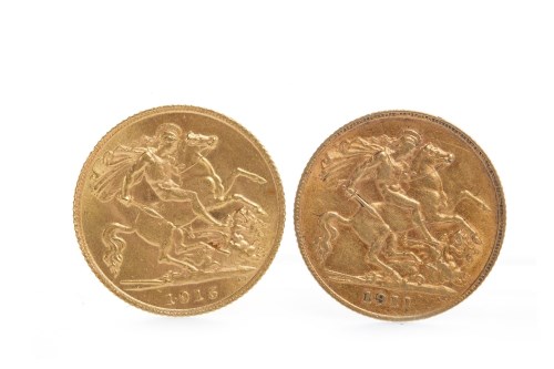 Lot 617 - TWO GOLD HALF SOVEREIGNS DATED 1911 AND 1915