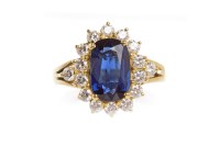 Lot 2 - CERTIFICATED SAPPHIRE AND DIAMOND CLUSTER RING...