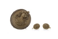 Lot 94 - LATE NINETEENTH CENTURY LAVA CAMEO BROOCH AND...