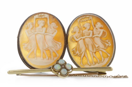 Lot 101 - TWO MID TWENTIETH CENTURY CAMEO BROOCHES each...
