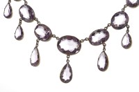 Lot 105 - CONTINENTAL AMETHYST NECKLET set with...