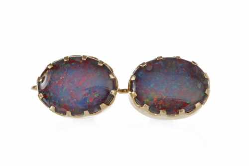 Lot 110 - PAIR OF OPAL EARRINGS each set with an opal...