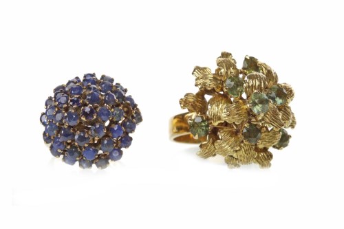 Lot 169 - TWO LATE 1960S GEM SET RINGS one with a tall...