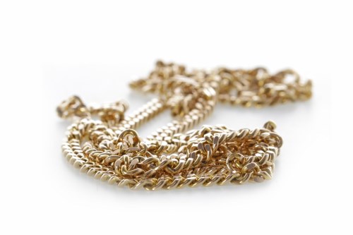 Lot 170 - CHAIN NECKLACE formed by flat links,...