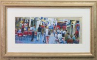 Lot 25 - * ANTHONY ORME, CONTINENTAL CAFE SCENE pastel...