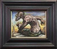 Lot 27 - * PETER HOWSON OBE, DON QUIXOTE pastel on...