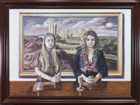 Lot 46 - * DAVID VINCENT WHEELER, TWO SISTERS oil on...
