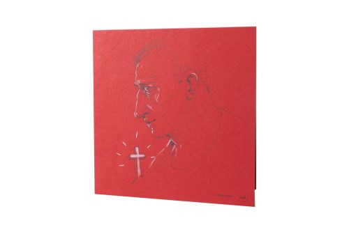 Lot 249 - * PETER HOWSON OBE, CHRISTMAS CARD mixed media...