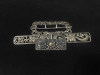 Lot 44 - SILVER BUCKLE along with brooches and pendants...