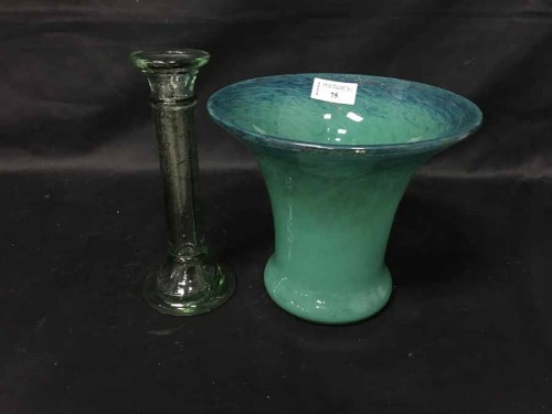 Lot 75 - LOT OF COLOURED GLASS including vases,...