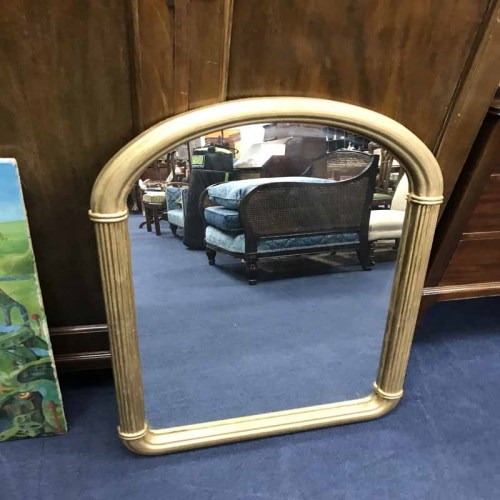 Lot 81 - GILT FRAMED OVERMANTEL MIRROR and another (2)