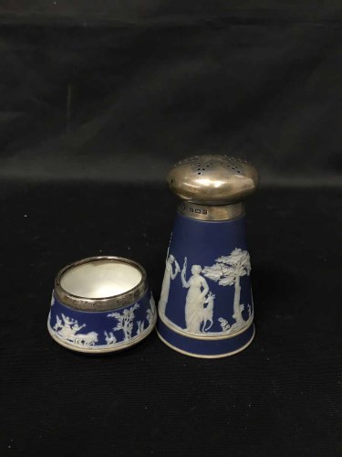 Lot 94 - EARLY 20TH CENTURY SILVER TOPPED WEDGWOOD...