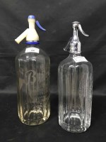 Lot 108 - TWO VINTAGE SODA SYPHONS for Schweppes and Barr