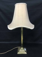 Lot 154 - TWO BRASS COLUMN LAMPS