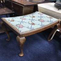 Lot 155 - NEEDLEWORK STOOL together with a corner...