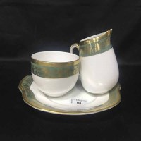 Lot 161 - GREEN AND GILT CROWN STAFFORDSHIRE PART TEASET