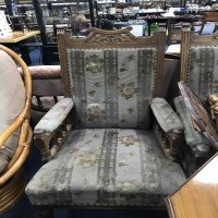 Lot 209 - TWO UPHOLSTERED ARMCHAIRS