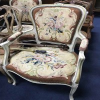 Lot 231 - PAIR OF REPRODUCTION SALON CHAIRS