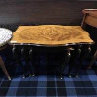 Lot 245 - INLAID NEST OF THREE TABLES together with a...