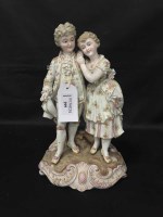 Lot 299 - CONTINENTAL BISQUE FIGURE of two sweethearts