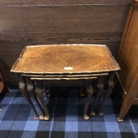 Lot 317 - NEST OF THREE OAK OCCASIONAL TABLES