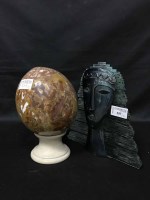 Lot 357 - GLASS AND METAL SCULPTURAL PIECE, SIGNED along...