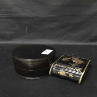 Lot 385 - COLLECTION OF WOODEN BOXES and a tin lunch box...