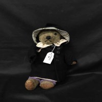 Lot 391 - BLONDE VINTAGE TEDDY BEAR wearing a coat