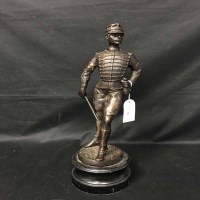 Lot 393 - REPRODUCTION SPELTER FIGURE OF A MILITARY OFFICER