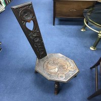 Lot 417 - CARVED SPINNING CHAIR