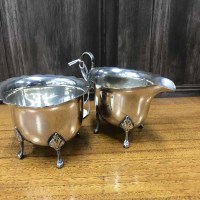 Lot 466 - LOT OF SILVER PLATE including set of six cake...