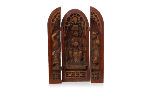 Lot 1053 - 20TH CENTURY JAPANESE LACQUERED WOOD SHRINE...