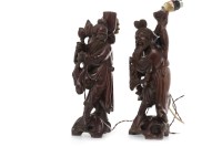 Lot 1077 - PAIR OF EARLY 20TH CENTURY CHINESE CARVED...