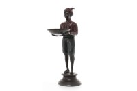 Lot 1084 - EASTERN BRONZED METAL FIGURE OF A MAN the male...