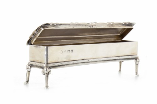 Lot 829 - EDWARD VII SILVER CASKET OF SMALL PROPORTIONS...