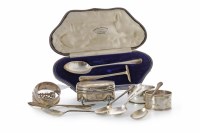 Lot 852 - GEORGE V SILVER SPOON AND FOOD PUSHER SET...