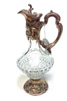 Lot 868 - PORTUGUESE SILVER PLATED AND CRYSTAL EWER the...