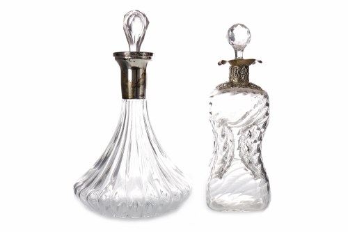 Lot 869 - VICTORIAN SILVER COLLARED DECANTER silver...
