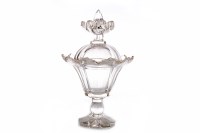 Lot 1258 - 19TH CENTURY CUT GLASS SWEETMEAT JAR AND COVER...