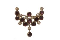 Lot 736 - EARLY NINETEENTH CENTURY GARNET AND PEARL SET...