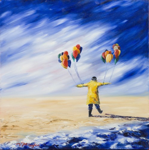 Lot 52 - * J P MCLAUGHLIN, FLYING AWAY oil on canvas,...