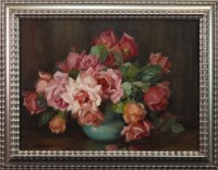 Lot 73 - KATE WYLIE (SCOTTISH 1877 - 1941), ROSES IN...