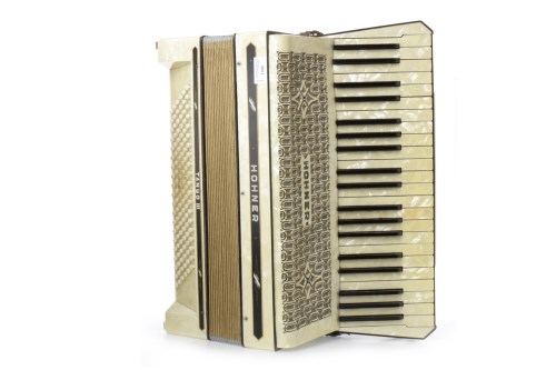 Lot 1406 - 'TANGO III' ACCORDIAN BY HOHNER pearline...