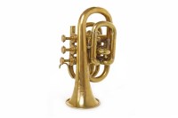 Lot 1421 - BRASS 'POCKET' TRUMPET BY BESSONS & CO. serial...