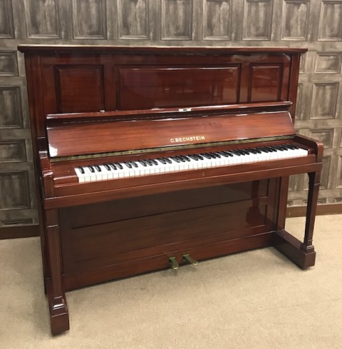 Lot 1428 - UPRIGHT OVERSTRUNG PIANO by C Bechstein,...