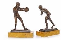 Lot 1617 - PAIR OF SMALL GRAND TOUR BRONZES OF ATHLETES...