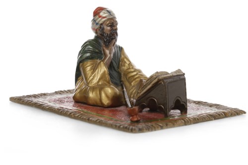 Lot 1640 - IN THE MANNER OF BERGMAN - COLD PAINTED BRONZE...