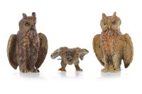 Lot 1679 - TWO AUSTRIAN COLD PAINTED BRONZE OWLS both...